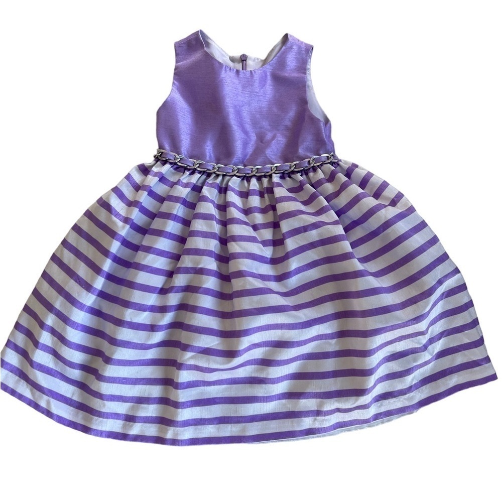 American Princess girls lavender & white striped sleeveless formal dress size 4T